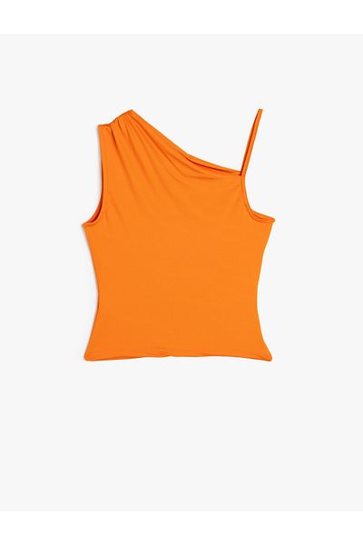 Koton One-Shoulder-Top mit drapiertem, ärmellosem, asymmetrischem Ausschnitt
