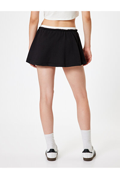 Koton Mini Şort Etek Beli Bağcıklı Rahat Kalıp