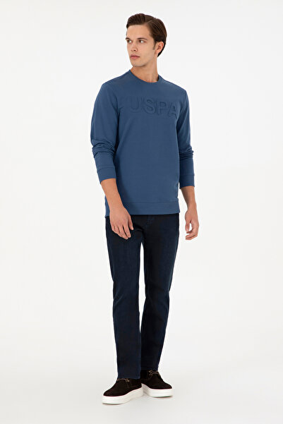 U.S. Polo Assn. Erkek İndigo Basic Sweatshirt 50289058-VR028