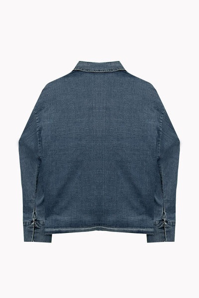 VAGGON Γυναικείο Μπουφάν Μπλε Κεντημένο Τζιν Prm1171