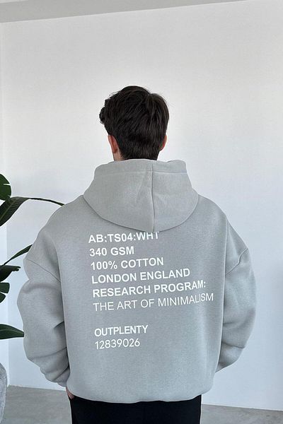 HAFKAGİYİM Φούτερ Grey Research Oversize