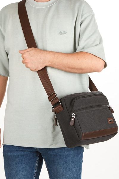 By Hakan Newish Polo 2190 Canvas Shoulder And Messenger Τσάντα Μαύρη