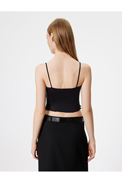 Koton Slim Fit Crop Top with Rope Strap - Bow Detail