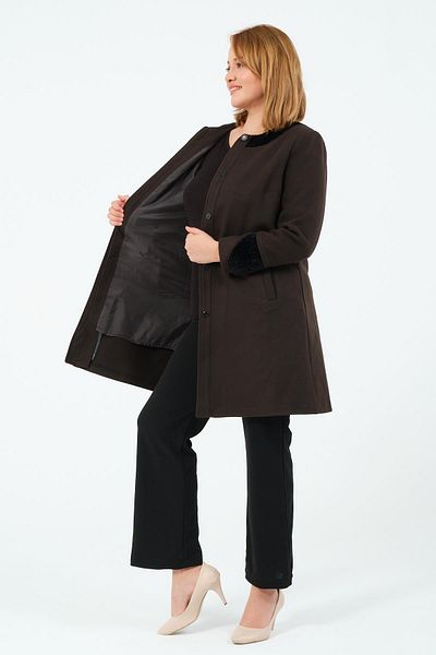GLR&GYM Sevi̇lay Women's Large Size Lined Short Spoon Coat