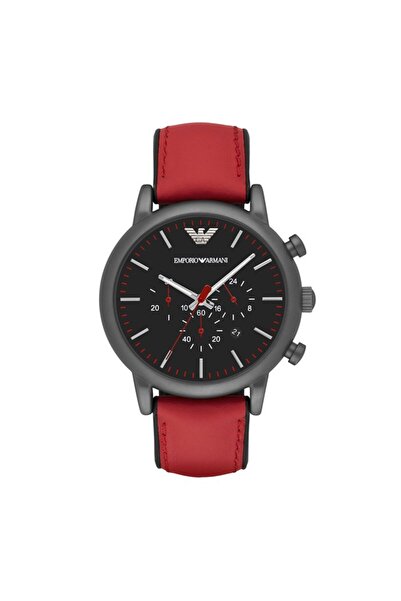 Emporio Armani Ar1971 Quartz 46 Mm Kırmızı Deri Kordonlu Erkek Kol Saati