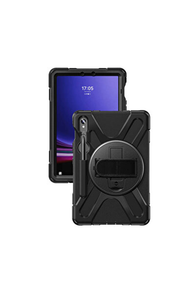 Fuchsia Galaxy Tab S9 FE Uyumlu Tam Koruma Sağlayan Zırhlı Silikon Tablet Kıl...