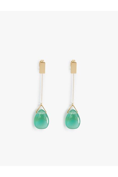 Koton Earrings Stone Hanging Steel Drop