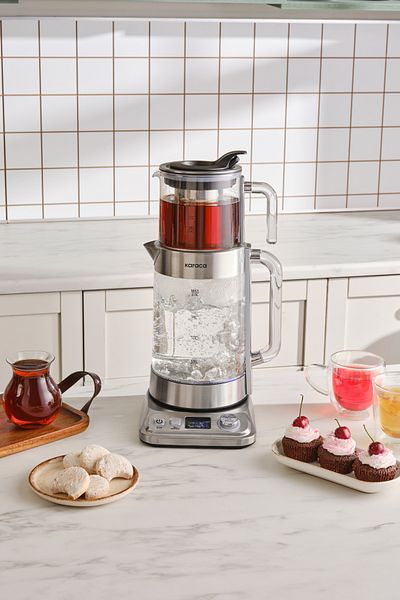 Karaca XL Glass Refica Tea Maker - Chrome