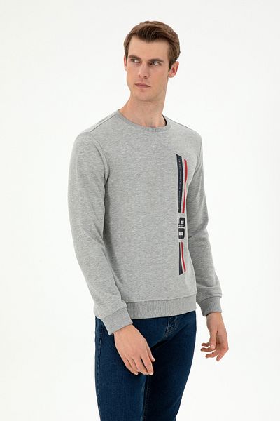 U.S. Polo Assn. Men's Gray Melange Sweatshirt 50293441 -Vr109