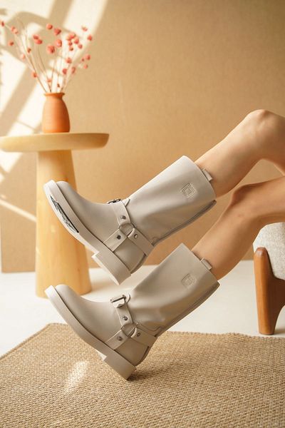 GOFFSHOES Esley Γυναικείες Μπότες - Δίχως Τακούνι και με Λουράκι, Δερμάτινες