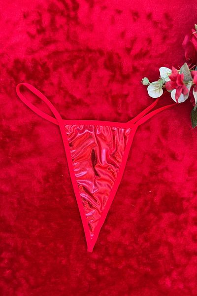 Tina Wear Chiloți sexi din piele roșie 86178