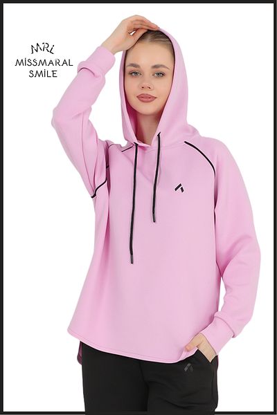 missmaral Trening pentru damă LİLA Scuba Hooded Hanorac sport activ cu mâneci raglan