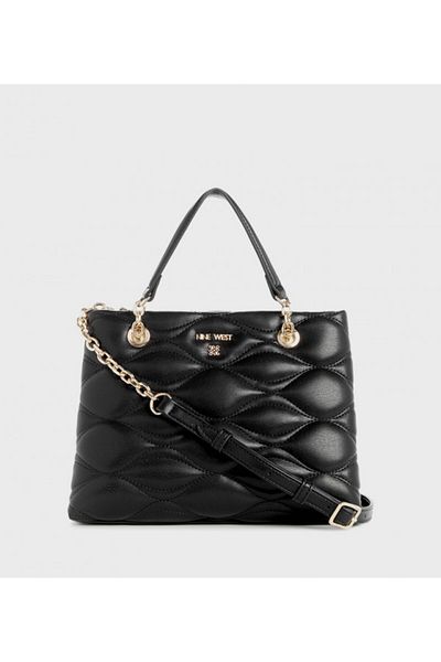 Nine West Women's Black Leini Small Satchel Bag Bag