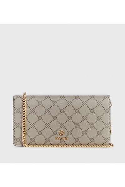 Nine West Women's Beige Lockup 9 Slg Phone Case Orgnzr Wallet