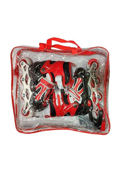 AVESSA Children's Skates Adjustable Skates 34-37 (m) with Bag Red Mds-8701 Single / Double Row Skates Have Brake