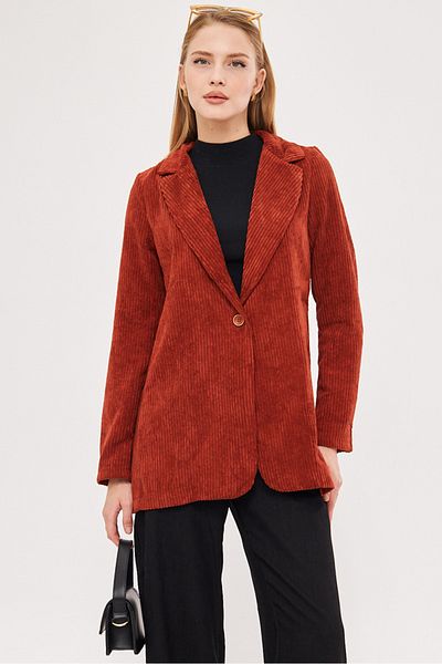 armonika Dámská sametová bunda na jeden knoflík ARM-24K001043