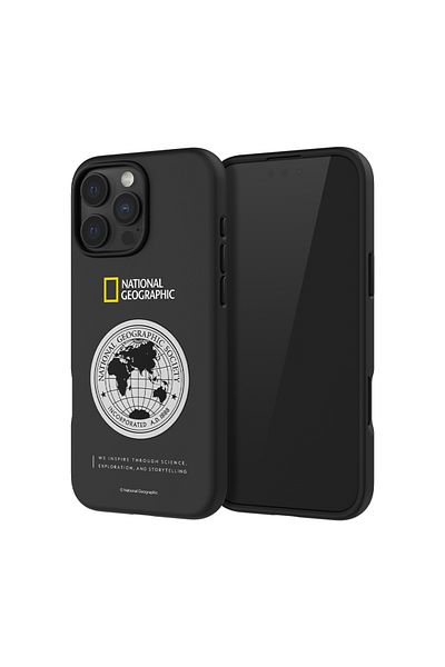 NATIONAL GEOGRAPHIC Metal Deco Hard Shell Case iPhone 16 Pro Max - Black
