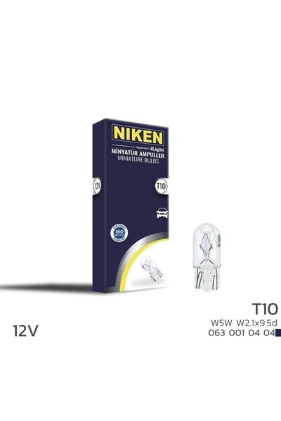Universal Niken 12V T10 Park Ampulü (W5W)W2.1X9.5D 10 LU
