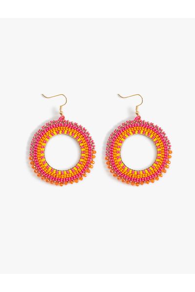 Koton Multicolored Ethnic Earrings - Dangle Bead Detail