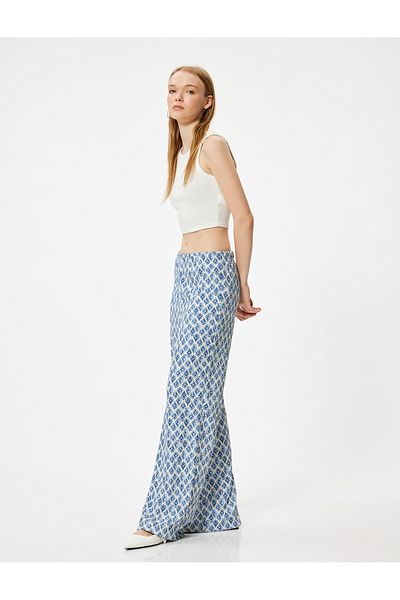 Koton High Waist Elastic Oversize Wide Leg Trousers - Wrap Design