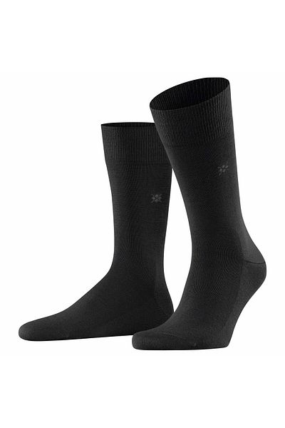 Burlington Herren Socken LEEDS - Schurwolle, Logo, Uni, Einheitsgröße, 40-46