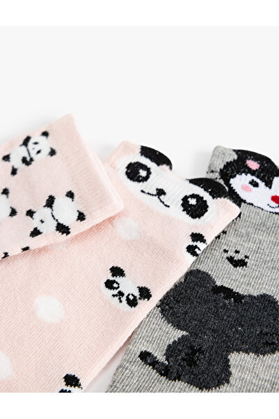 Koton 3’lü Çorap Seti Panda Desenli Pamuk Karışımlı