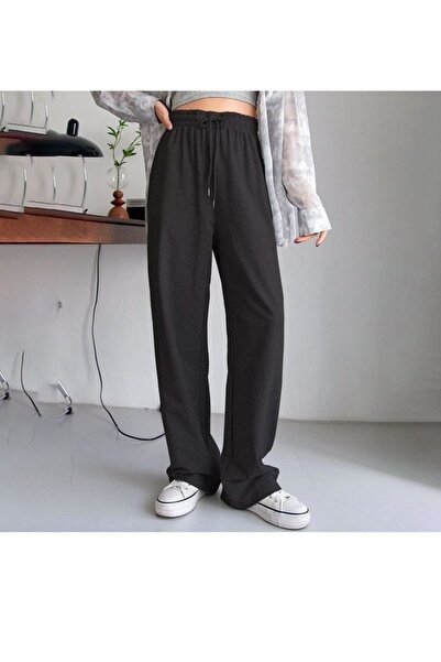 SERBA بنطال رياضي فضفاض بخصر عالٍ و2 خيط