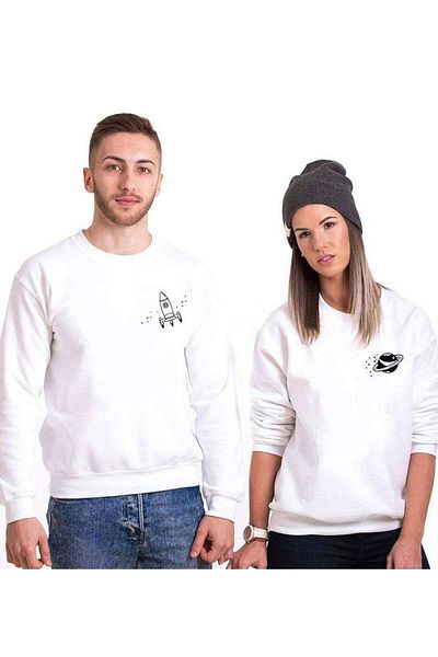 Tshirthane Nasa Jupiter Rocket Lover Combos Sweatshirt Couple Combination