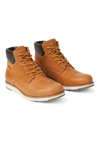 Levi's Herren Stiefel - Jax Plus, Stiefeletten, Boots, Leder, Logo, Schnürung, einfarbig