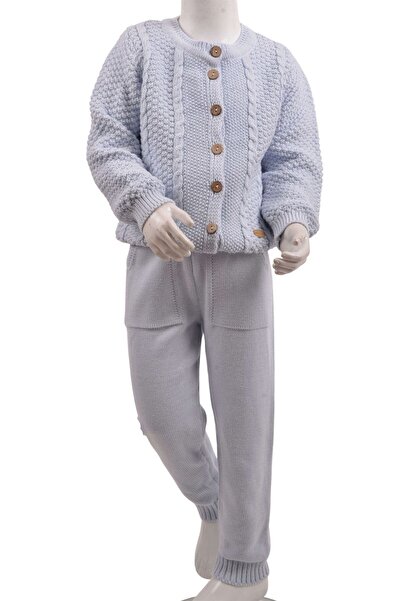 Minora Saç Örgü Triko Alt-üst Takım Bebemavi 2-5 Yaş