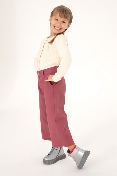 U.S. Polo Assn. Girl's Dusty Rose Canvas Pants 50301365 -Vr026