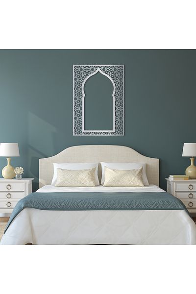 DECOVIENO Decor de perete din metal pentru altar, cadru de perete din metal pentru altar, decor de perete din metal (74 CM X 53 CM)
