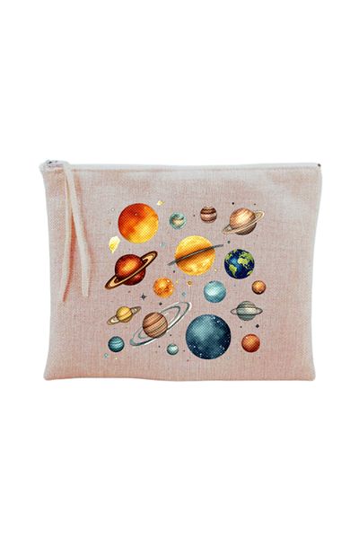 lili hediyelik Τσάντα μακιγιάζ με στάμπα Planets