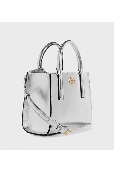 Nine West Women's Silver Maylee Mini Tote Crossbody Bag