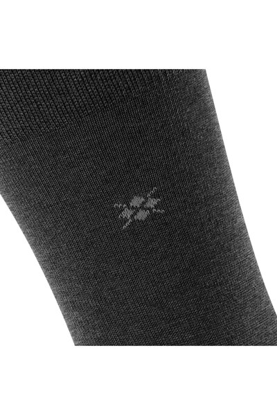 Burlington Herren Socken LEEDS - Schurwolle, Logo, Uni, One Size, 40-46