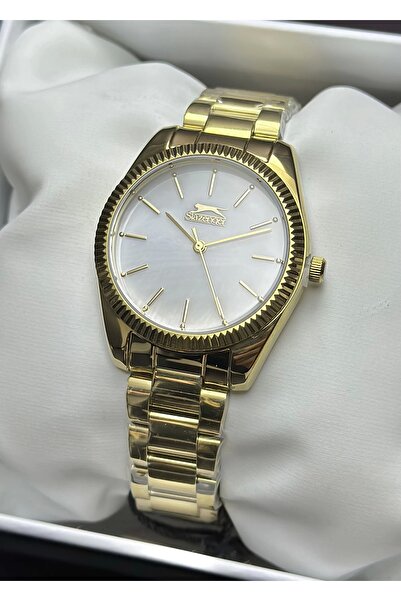 Slazenger ساعة يد نسائية مقاومة للماء بسوار فولاذي