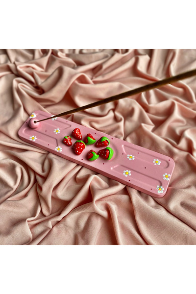 Handmade Dekoratif Çilek Detaylı Tütsülük - Hediyelik Tütsülük