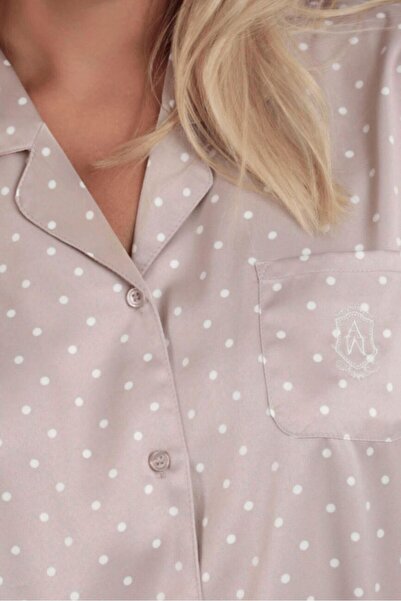 AYYILDIZ 62649 Pudra Saten Pjama Takımı