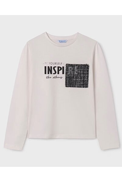 MAYORAL Тениска с дълъг ръкав за момичета с контрастни джобове