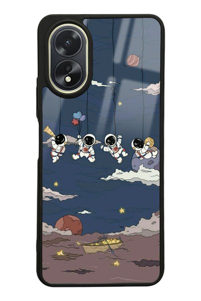 Spoyi Oppo A38 Glossy Phone Case with Swing Astronaut Design