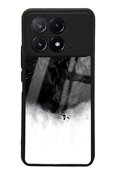Spoyi Xiaomi Poco X6 Pro Siyah duman Tasarımlı Glossy Telefon Kılıfı