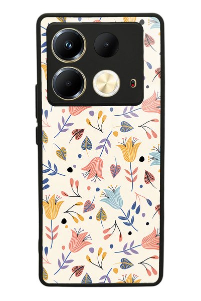 Spoyi Infinix Note 40 White Bindanlı Designed Glossy Phone Case
