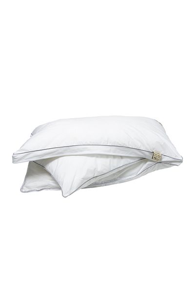 In House Secret Double Cotton Pillows with Nano Filling & Silver Lines - 90x50 cm - White