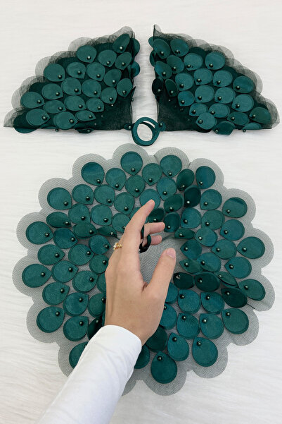 ZEYMERADE منديل العريس الأخضر للعروس، منديل زفاف مزين باللؤلؤ لوصيفة العروس و...