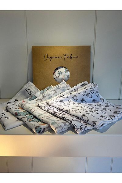 Dekordan House Set of 5 Organic Muslin Baby Wipes