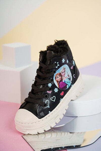 Aymer Baskılı Siyah Kız Çocuk Bot