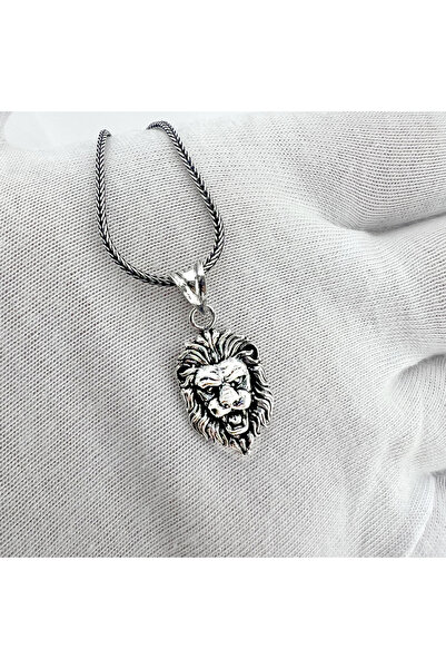 clgsilver 925 Ayar Aslan Figür Gümüş Kolye