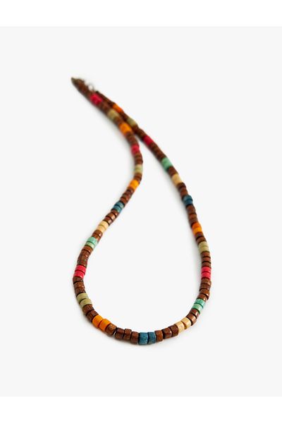 Koton Multicolored Wooden Beaded Necklace
