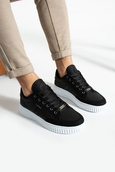 L.A Polo 509 Black Color White Sole Lace Up Casual Men's Sports Shoes