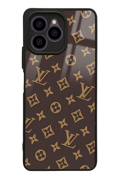 Spoyi حافظة هاتف لامعة بتصميم LV باللون البني من Omix X6